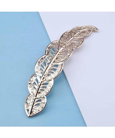 Yheakne Boho Leaf Hair Clip Metal Leaf Hairclips Barrette Gold Vintage Hair Barrette Pins Decorative Bobby Pin Alloy Minimalist Hair Accessories for Women and Girls Gifts (Gold) - Buy Online on GoSupps.com