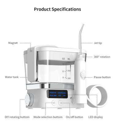 AUPO Water Flossers - Rechargeable Electric Dental Oral Irrigator 10 Modes 600ml Tank Portable Toothbrush Combo for Home & Travel - Buy Online on GoSupps.com