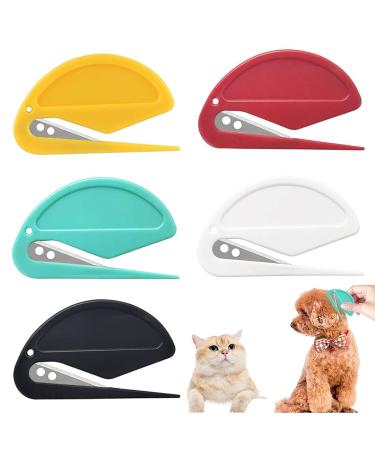 YRAKOZIN 5 Pack Knotting Comb for Cats and Dogs Pet Detangling Knife with Steel Blade Grooming Knot Remover