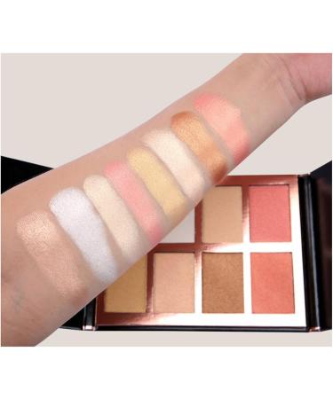 Welhammsae 8 Colors Blush Contour Highlighter Palette with Brush Blush and Bronzer Powder Palette Makeup Palette & Brush Professional Facial Beauty Makeup for Women Girls Palettebrushset-151 - Buy Online on GoSupps.com