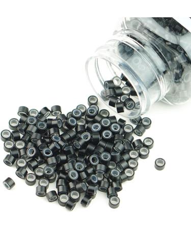 Kullke 500 Pcs 4.5mm Silicone Lined Micro Rings for I Tip Hair Extensions - #1 Black 4.5mm 500pcs - Buy Online on GoSupps.com