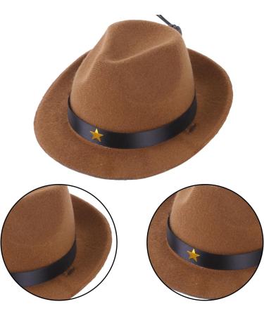 NAUZE Pet Cowboy Hat Brown Funny Cowboy Hat Holiday Costume Pet Party Decoration Photo Props Supplies for Small Dogs and Cats - Buy Online on GoSupps.com