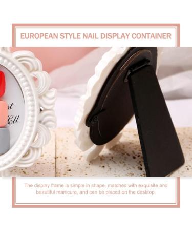Lurrose nail display frame small photo frame vintage photo frame Antique Picture Frame nail display stand gold decor European style manicure display container white Storage rack mini resin - Buy Online on GoSupps.com