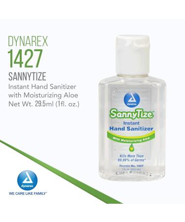 Dynarex SannyTize Hand Sanitizer Gel 1 oz. Square Bottle 6 Boxes of 24 - Infused with Aloe Vera, 99% Germs Elimination - Buy Online on GoSupps.com
