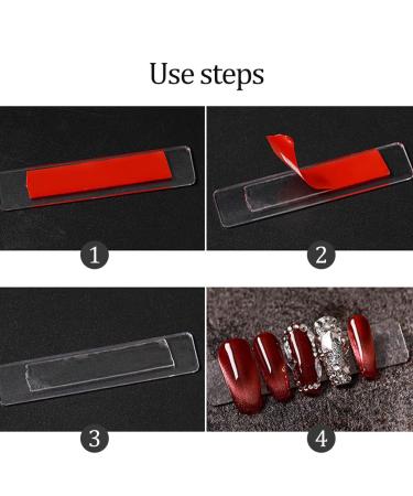 100 PCS Transparent Nail Holder with 120 PCS Double Side Tape - Acrylic Display Stand for Nail Salon & Home Office - Buy Online on GoSupps.com