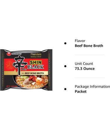 NongShim Shin Black Ramyun Noodle Soup Premium Beef Bone Broth 4.6 Ounce (16 Pack) - Buy Online on GoSupps.com