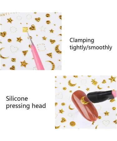 Nail Tweezers Double Sided Nail Art Sticker Silicone Press Rhinestone Picker Nippers Pink Silicone Press Nail Tweezers - Buy Online on GoSupps.com