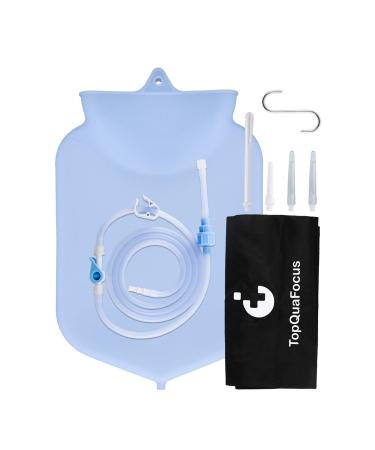 TopQuaFocus 4 Quart Large Enema Bag Clear Non-Toxic Silicone for Coffee and Water Colon Cleanse BPA and Phthalates Free (4 Liter)