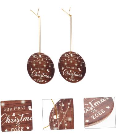 HOMSFOU 2pcs Christmas Tree Pendant Christmas Party Favors Gifts Just Married Christmas Tree Baubles Ornaments House Decorations for Home Christmas Pendants White Porcelain Supplies As Shown 1 7.4X7.4CM - Buy Online on GoSupps.com