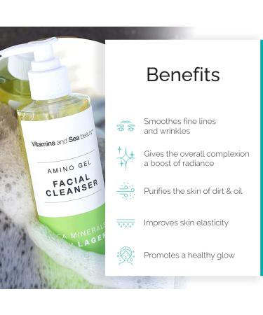 Sea Beauty Amino Acid Gel Facial Cleanser with Sea Minerals and Collagen - 8 Fl Oz - Buy Online on GoSupps.com