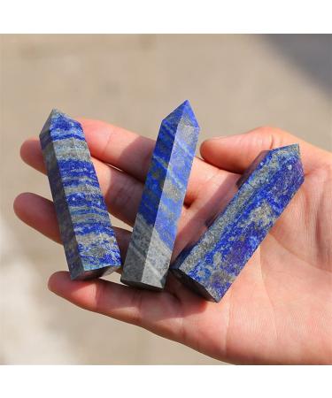 Stone Jewelry Natural Quartz Crystal Wand Point Lapis Lazuli Tower 80MM for Decoration 1PC Beautiful Natural Crystal Stone Crystal Stone Jewelry Full of Texture
