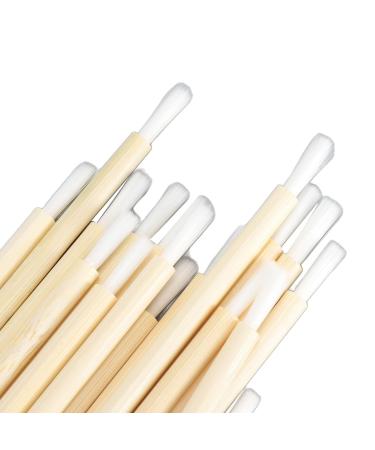 Bamboo Handle Lip Brush Portable Lipstick Applicator 100pcs Nylon Fiber Lip Brush