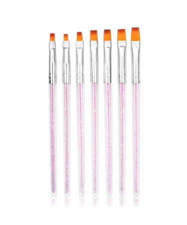 7pcs Acrylic Nail Art Brush Set - Flat Liner & UV Gel Brushes for 3D Designs | International Shipping Available - Buy Online on GoSupps.com