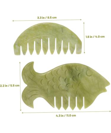 Beaupretty 2-Pack Guasha Comb for Scalp Massage - Jade Hand Massager & Curb Pocket Tool - Buy Online on GoSupps.com