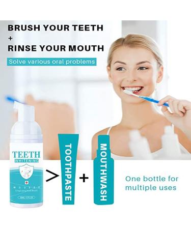 Teethaid Mouthwash & Tooth Whitening Foam - Natural Peppermint Toothpaste - 2 Pack Ultra-Mousse Foam for Effective Whitening - Buy Online on GoSupps.com