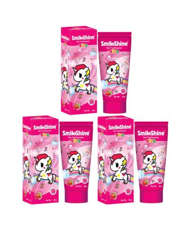 Unicorn Gel Toothpaste for Kids - Strawberry Flavor ll Kids Toothpaste ll Strawberry ll 240 Gram ll Pack of 3 ll Pink