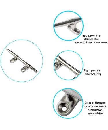 Ayunwei 6 Inch Stainless Steel Boat Cleat - Heavy Duty Dock Cleats for Kayak, Boat, Canoe - 2 Pcs - Buy Online on GoSupps.com