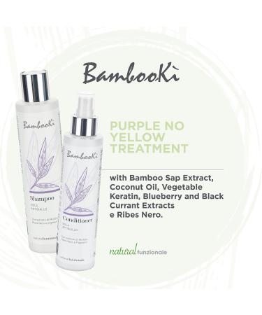 Bambook Professional Mask and Shampoo Kit for Blonde and Gray Hair Neutralizing Yellow and Orange Reflections with Bamboo Keratin Coconut Oil SLS and Paraben Free - Buy Online on GoSupps.com