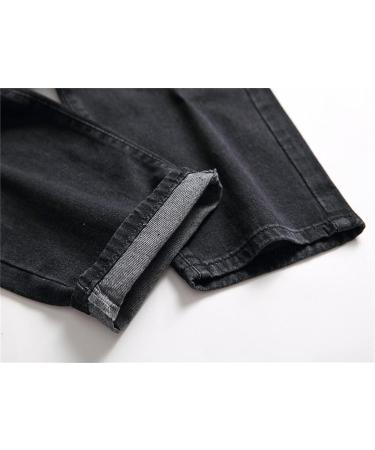 Retro Ripped Slim Jeans Men Regular Fit Distressed Vintage Denim Pants Black 36 - Buy Online on GoSupps.com