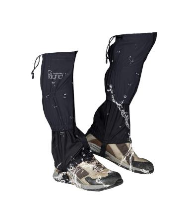 IDAND Leg Gaiters Waterproof Snow Boot Gaiters for Snowshoeing, Hiking, Hunting, Running, Motorcycle Anti-Tear Oxford Fabric, TPU Instep Belt Metal Shoelace Hook for Outdoor black X-Large