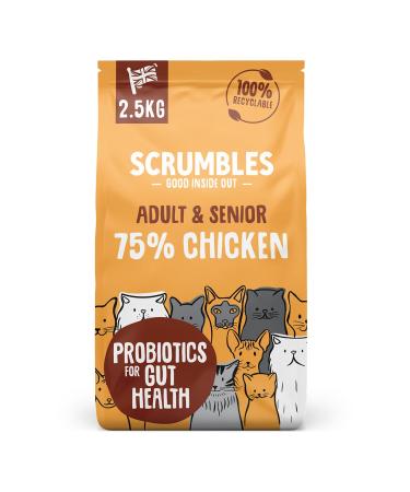 Scrumbles All Natural Dry Cat Food with 75% Chicken High Protein Food For Adults And Seniors 2.5Kg package may vary 2.5 kg (Pack of 1)