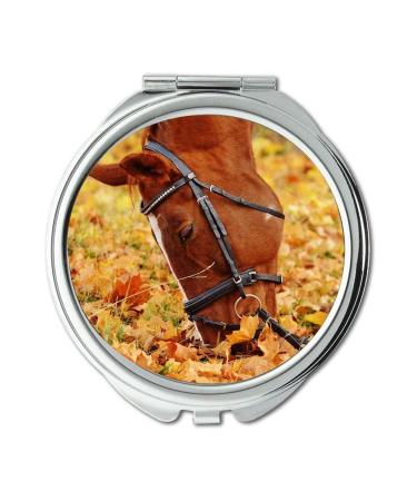 YENDOSTEEN Mirror Travel Mirror animal autumn dry leaves pocket mirror portable mirror