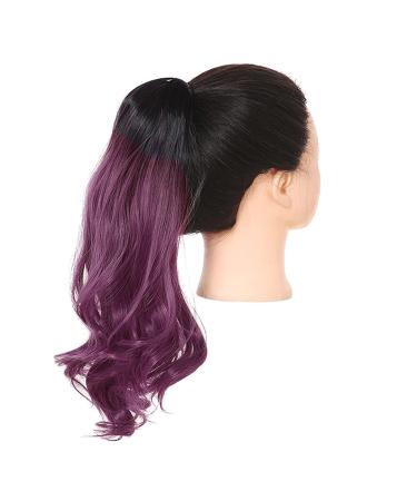 Shadow curly hair ponytail extensions claw in fake ponytail tail hair piece afro long clip in synthetic blonde pink wavy wig black to purple 26inches