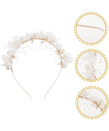 VINTORKY Flower Girl Headband Elegant Girl Headband Pearl Headbands Headband with Pearl Headbands for Headbands for Women Pearl Flower Headband Bridal Dress Accessories Woman Alloy - Buy Online on GoSupps.com