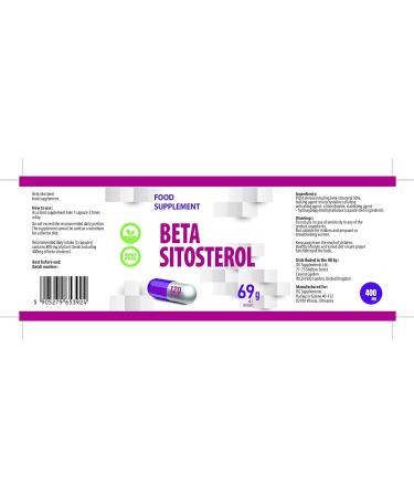 Beta Sitosterol 400mg - 120 Vegan Capsules | High Dose & Laboratory Tested Supplement for Heart Health - Buy Online on GoSupps.com