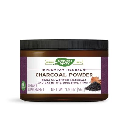 NATURES WAY COCONUT CHARCOAL POWDER, 2 Ounce 2 Ounce (Pack of 1)
