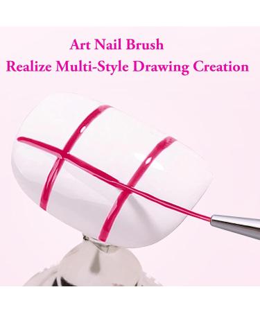 Professional Pink Nail Art Brushes Set - 5 Pcs for Precise and Delicate Nail Designs - Buy Online on GoSupps.com