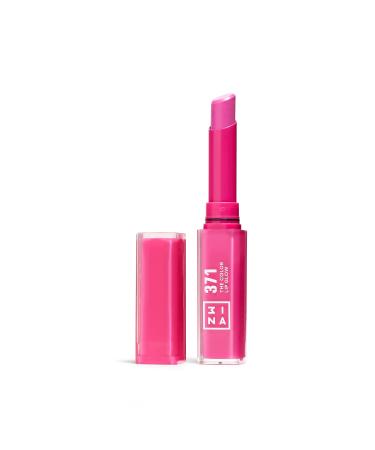3INA MAKEUP - The Color Lip Glow 371 - Warm Pink - Warm Pink Lipstick with Nourishing Shea Butter - Pigmented Lip Balm - Vegan - Cruelty Free