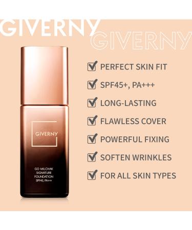 GIVERNY Go Milchak Signature Foundation 23 Medium Beige - Long-Lasting All-Day Flawless Coverage for Cool Skin Tone | 1.01 fl.oz - Buy Online on GoSupps.com