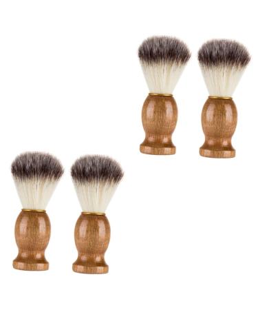 Minkissy 4 pieces of shaving brush men Bart hairdressing brush beard care brush beard brush soft neck brushes menu suits men's brushes suits for men beard man nylon wool shave product