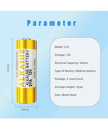 A27 Battery - Long-Lasting 12V Alkaline Batteries (5 Pack) for Doorbells & Remotes - Buy Internationally - Buy Online on GoSupps.com