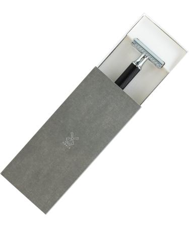 M HLE Traditional Safety Razor - Black Precious Resin & Chrome | Closed Comb Shaving Razor for a Luxurious Grooming Experience - Buy Online on GoSupps.com