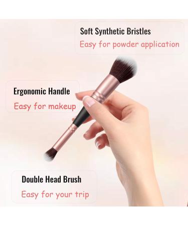 Fancylovesotio Dual-ended Foundation Brush Double Ended Kabuki Brush Concealer Brush Ideal for Liquid Powder Cream Blending Buffing Concealer RoseGold - Buy Online on GoSupps.com