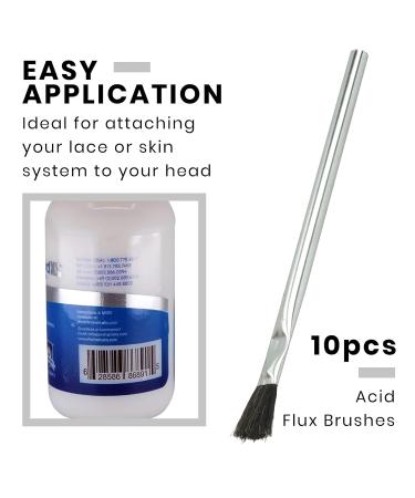 Ghost Bond XL Hair Replacement Adhesive - 1.3oz - Invisible Bonding Glue: Extra Moisture Control for Toupee Hair Piece System with 10PC Metal Tubular Ferrule Handle Acid/Flux Brushes Ghost Bond XL + 10 Flux Brushes - Buy Online on GoSupps.com
