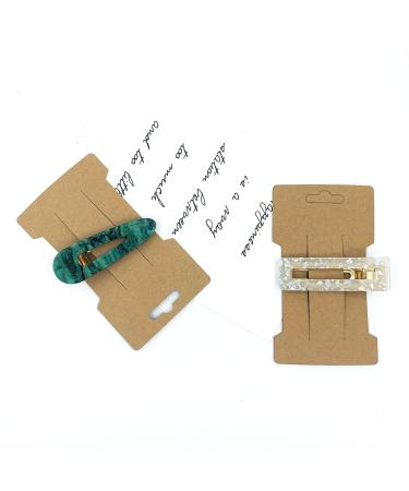 Doromy 100 Pack Hair Clip Display Cards - Rectangular Brown Kraft Paper Cards for Hair Accessories - 6.6X11.5cm - Buy Online on GoSupps.com