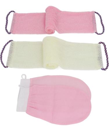 African Net Sponge African Bath Sponge Long Net Bath Sponge Nylon Body Exfoliating Net Back Scrubber with Bathing Gloves for Shower Skin Smoother (Roseate Beige) - Buy Online on GoSupps.com