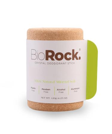 BioRock. Crystal Natural Deodorant Stone - Unscented Plastic and Aluminum Free Salt Deodorant Stick for Women & Men Eco-Friendly  Sustainable  Zero Waste 4.25 oz