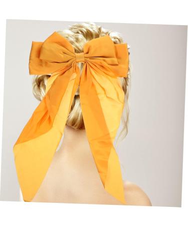 CAXUSD bow hairpin ponytail hair clip spring hair clips bow hair clips girls barrettes for hair ribbon for hair yellow hair bow hair ribbon big hair bows satin hair accessories big bow - Buy Online on GoSupps.com