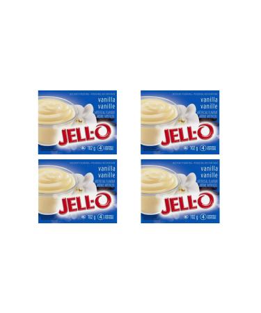 Vanilla Instant Pudding Mix Bundle. Includes (4) Packages of Jell-O Vanilla Instant Pudding Mix (102g per package) with BIG MAPLE Trivia Cards to Enjoy with your Snack or Dessert.