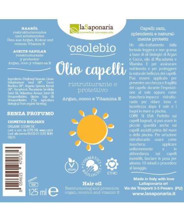  La Saponaria La Saponaria | 3-in-1 Protective Hair Oil with Babassu Argan and Monoi Sun and Heat Protection 125 ml - Buy Online on GoSupps.com