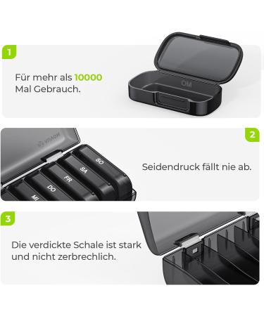 Shop Auvon 7-Day Pill Organizer - Easy Open Medication Box for Vitamins & Supplements | Portable & Durable - Buy Online on GoSupps.com