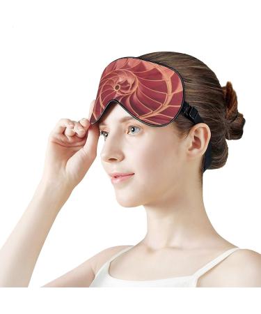 Fibonacci Spiral Sea Shell Texture Sleep Mask - Adjustable Strap, Blocks Light, Ideal for Travel - Men & Women - Buy Online on GoSupps.com