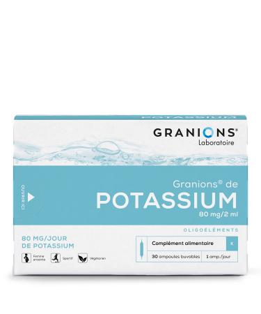 GRANIONS Potassium Helps reduce muscle weakness and cramps Helps muscle relaxation Potassium 80 mg 30 ampoules