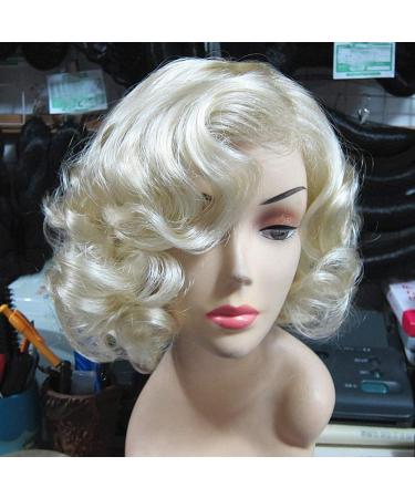 Hairpieces Wig Marilyn Monroe Wig Gold European and American Models Short Curly Hair Foreign Trade Original Single Light Yellow
