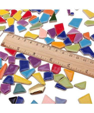 Youway Style 454g Ceramic Mosaic Tiles for Crafts - Bulk Broken Tiles for Mosaic Kits - 1lb Mosaic Craft Supplies - Multicolor - Buy Online on GoSupps.com