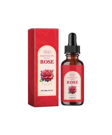 VOIRO 100% Pure Rose Essential Oil - 1 fl oz Natural Bulgarian Rosa Damascena for Skin Hair & Aromatherapy | Undiluted Steam Distilled | Cosmetic Grade